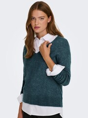 Blau - Jdy Weicher Pullover mit V-Ausschnitt - Bild 4 von 6