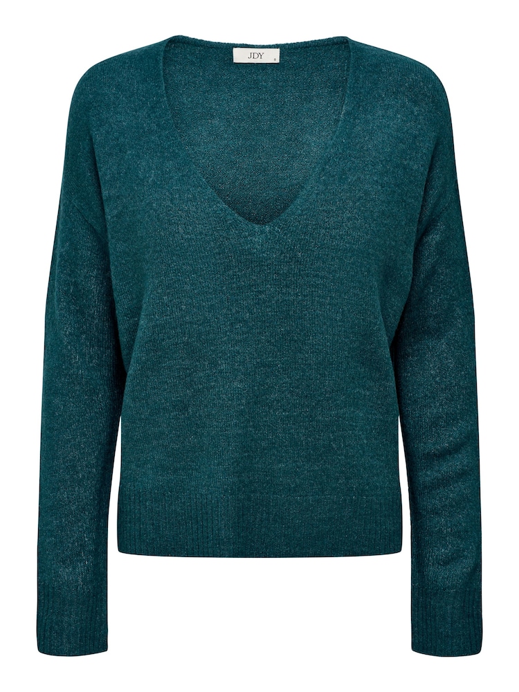 Blau - Jdy Weicher Pullover mit V-Ausschnitt - Bild 6 von 6