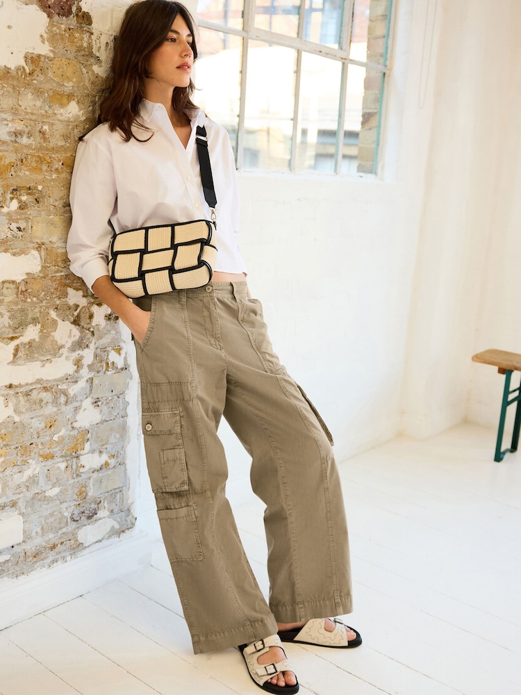 Stone Adjustable Waist Cargo Trousers - Image 1 of 5