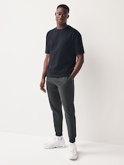 Slate Grey Slim Fit Cotton Blend Cuffed Joggers - Image 2 of 8