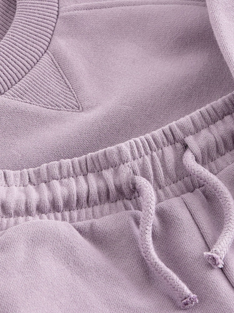 Lilac Purple Oversized 100% Cotton Sweatshirt and Shorts Set (3mths-7yrs) - Image 3 of 3