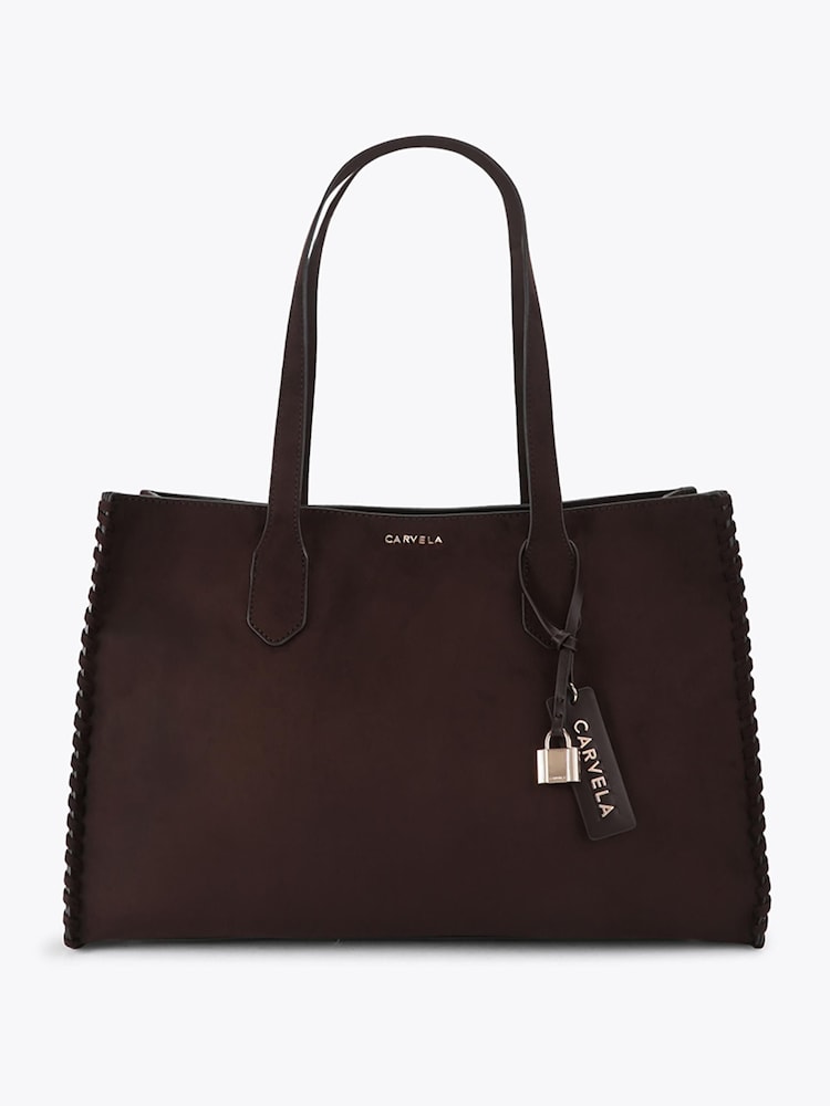 Carvela Brown Juno Whipstitch Tote Bag - Image 1 of 5 Carvela Brown Juno Whipstitch Tote Bag - Image 1 of 5