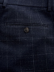 Navy Tailored Textured Check Suit: Trousers - Image 8 of 9