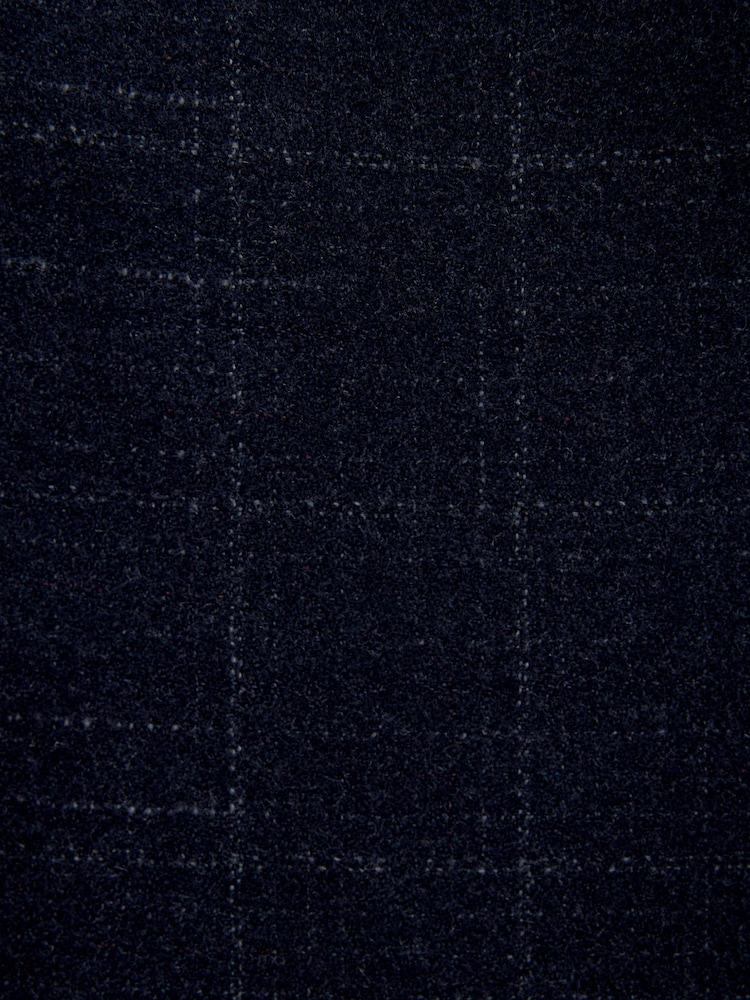 Navy Tailored Textured Check Suit: Trousers - Image 9 of 9