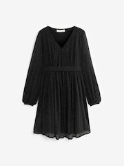 JoJo Maman Bébé Black Sparkle V-Neck Maternity Mini Dress - Image 6 of 6