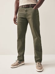 Khaki Green Straight Belted Authentic Jeans - Image 1 of 10