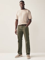 Khaki Green Straight Belted Authentic Jeans - Image 2 of 10