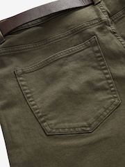 Khaki Green Straight Belted Authentic Jeans - Image 9 of 10
