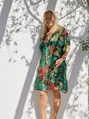 Seaspray Green Bali Tropical V-Neck Beach Kaftan - Image 1 of 3
