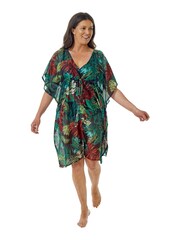 Seaspray Green Bali Tropical V-Neck Beach Kaftan - Image 2 of 3