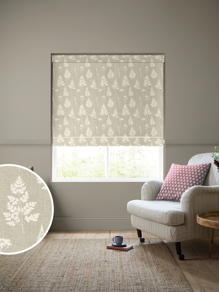 Emily Bond Natural 100% Cotton Tynesfield Made to Measure Roman Blinds - Image 1 of 6
