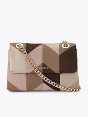 Carvela Brown Rosa Patchwork Chain Shoulder Bag - Image 1 of 4