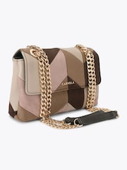 Carvela Brown Rosa Patchwork Chain Shoulder Bag - Image 2 of 4