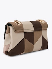 Carvela Brown Rosa Patchwork Chain Shoulder Bag - Image 3 of 4