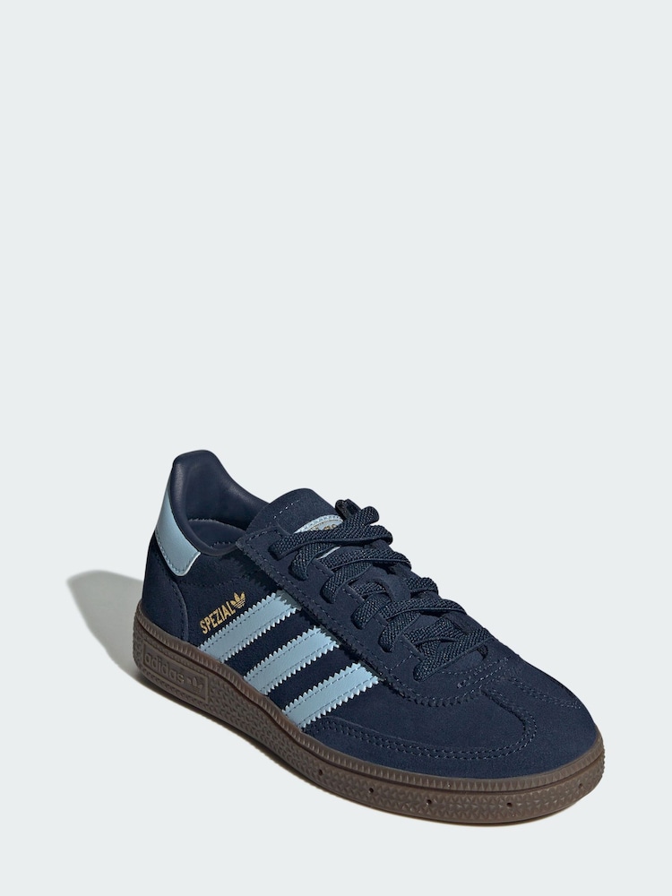 adidas Originals Blue Handball Spezial Comfort Closure Elastic Lace Shoes - Image 1 of 4 adidas Originals Blue Handball Spezial Comfort Closure Elastic Lace Shoes - Image 1 of 4