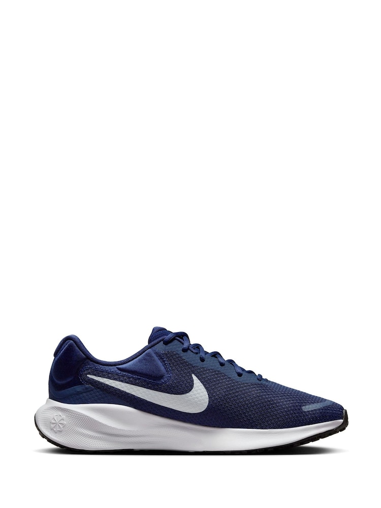 Nike Navy/White Revolution 7 Road Running Trainers - Image 3 of 11