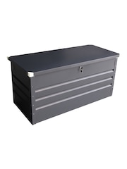 Charles Bentley Grey Metal Storage Chest with Lock - Image 1 of 4