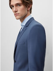 BOSS Blue Regular-Fit Melange Jacket In Stretch Cloth - Image 5 of 6