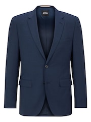BOSS Blue Regular-Fit Melange Jacket In Stretch Cloth - Image 6 of 6