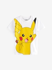 White Pikachu 100% Cotton Pokémon License Short Sleeve T-Shirt (4-16yrs) - Image 1 of 3