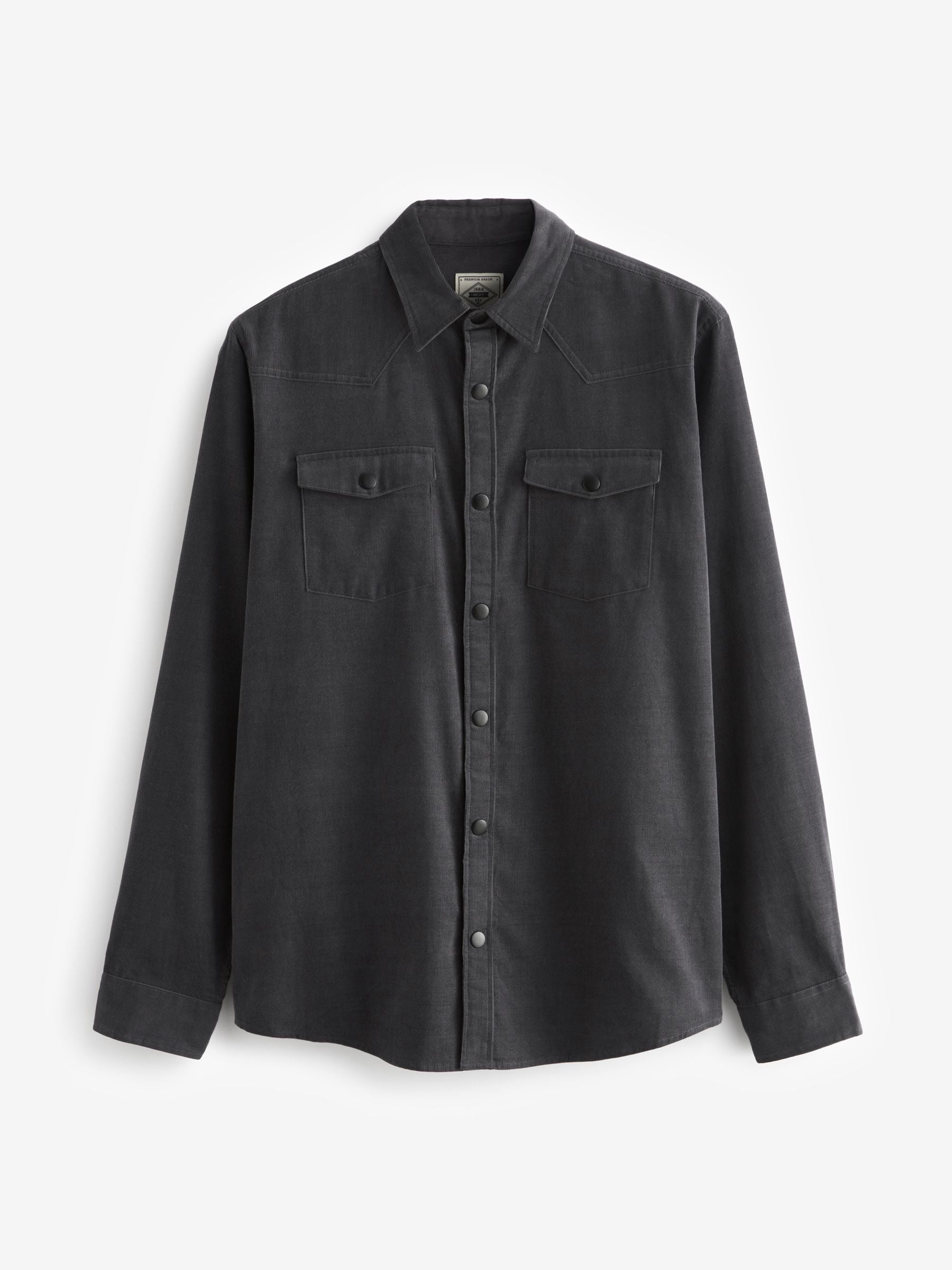 TECH SPORTS OPEN COLLAR SHIRT L/S #CHARCOAL [BE-82025