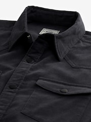 Charcoal Grey Cord Twin Pocket Western Long Sleeve 100% Cotton Shirt - Image 6 of 7