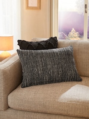 Black 40 x 59cm Ashton Chenille Cushion - Image 1 of 4