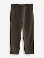 Chocolate Brown Relaxed Fit Utility Chino 100% Cotton Trousers - Image 7 of 10