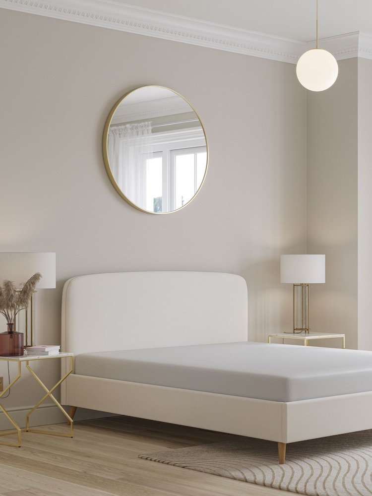 Natural Oyster Soft Velvet Matson Upholstered Bed Frame - Image 2 of 7