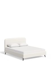 Natural Oyster Soft Velvet Matson Upholstered Bed Frame - Image 6 of 7