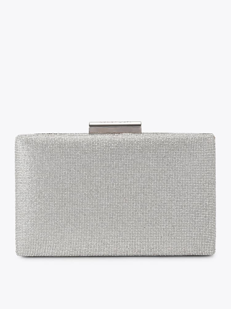 Carvela Silver Palio Hard Embellished Clutch Bag - Image 1 of 5