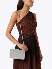 Carvela Silver Palio Hard Embellished Clutch Bag - Image 2 of 5