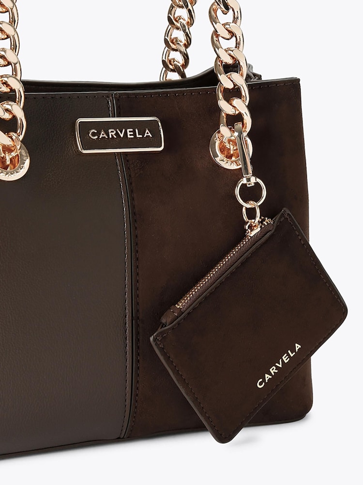 Carvela Mid Brown Mini Cammie Shoulder Bag - Image 5 of 5 Carvela Mid Brown Mini Cammie Shoulder Bag - Image 5 of 5