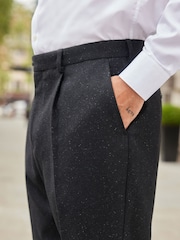 Black Slim Nova Fides Italian Fabric Textured Suit Trousers - Image 4 of 10