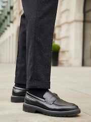 Black Slim Nova Fides Italian Fabric Textured Suit Trousers - Image 5 of 10