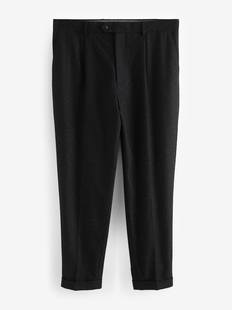 Black Slim Nova Fides Italian Fabric Textured Suit Trousers - Image 6 of 10