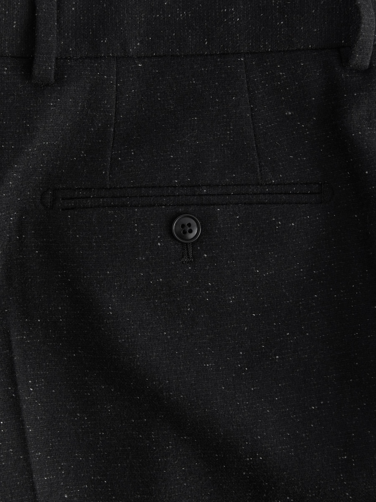 Black Slim Nova Fides Italian Fabric Textured Suit Trousers - Image 9 of 10