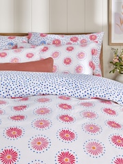 2 Pack Pink/White/Blue Floral Reversible Duvet Cover and Pillowcase Set - Image 4 of 9