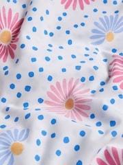 2 Pack Pink/White/Blue Floral Reversible Duvet Cover and Pillowcase Set - Image 6 of 9