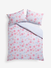 2 Pack Pink/White/Blue Floral Reversible Duvet Cover and Pillowcase Set - Image 9 of 9