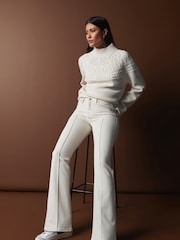 White Premium Flared Jeans - Image 1 of 8