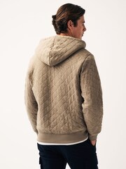 Neutral Quilted Sweatshirt Hoodie - Image 3 of 7