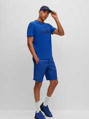 BOSS Blue Logo Artwork T-Shirt in Cotton Jersey - Image 4 of 4