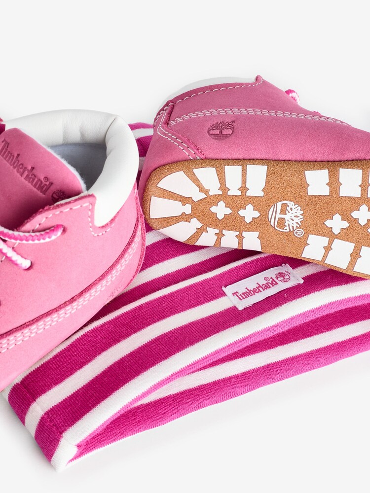 Baby Booties Pink Timberland Hat Timberland Infant Crib Pink Set