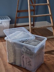 Wham Set of 2 Clear Crystal 80L Plastic Storage Box & Lid - Image 2 of 2