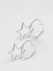 Lipsy Jewellery Natural Meaningful Heart Earrings Packs of 3 - Image 1 of 1