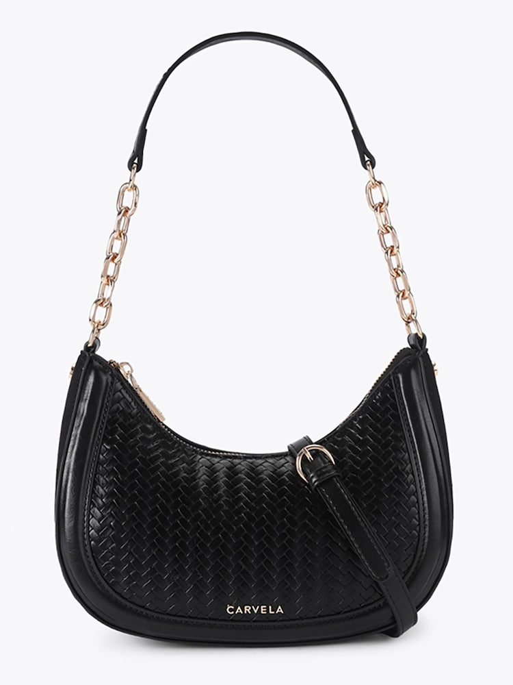 Carvela Black Minori Scoop Woven Shoulder Bag - Image 1 of 5 Carvela Black Minori Scoop Woven Shoulder Bag - Image 1 of 5