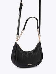 Carvela Black Minori Scoop Woven Shoulder Bag - Image 3 of 5