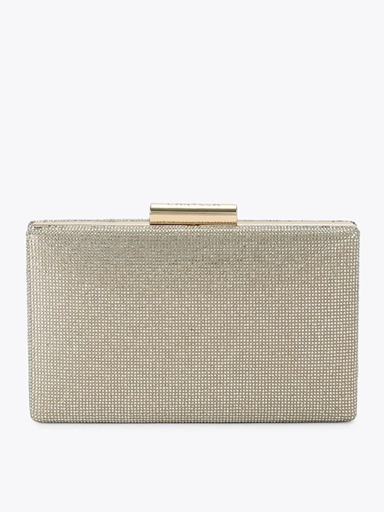 Carvela Gold Palio Hard Embellished Clutch Bag - Image 1 of 5 Carvela Gold Palio Hard Embellished Clutch Bag - Image 1 of 5