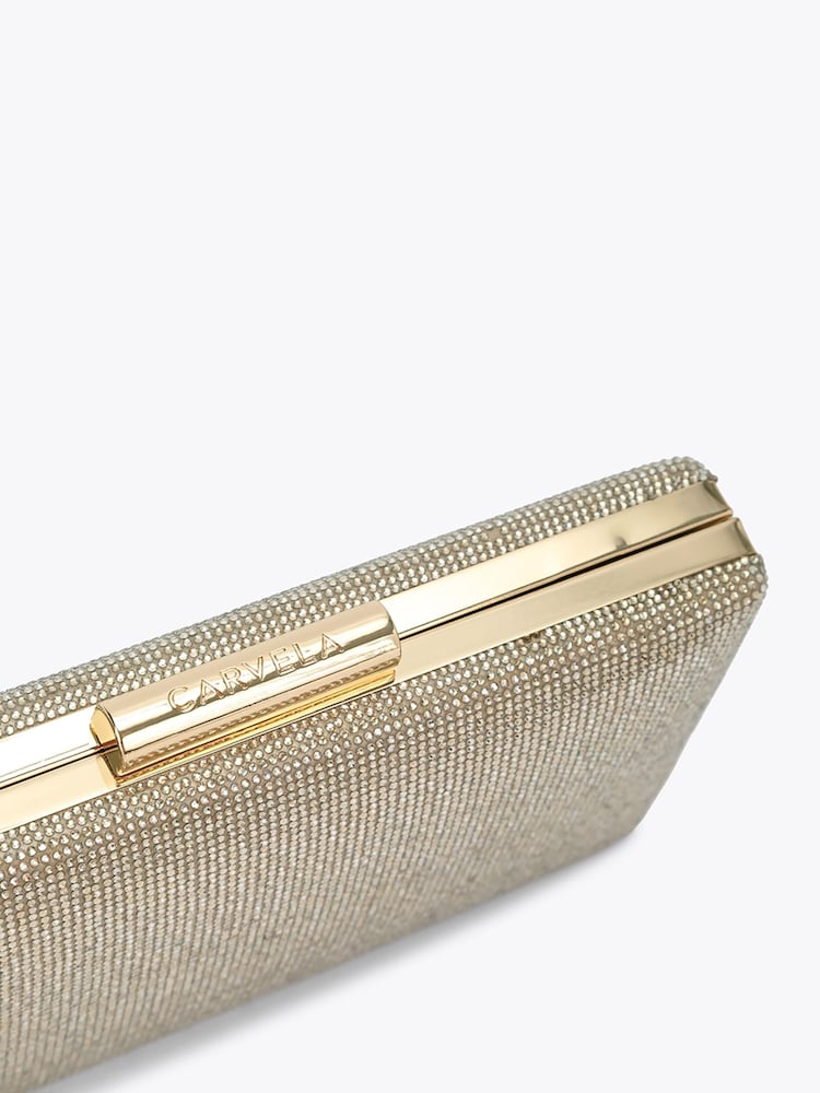 Carvela Gold Palio Hard Embellished Clutch Bag - Image 5 of 5 Carvela Gold Palio Hard Embellished Clutch Bag - Image 5 of 5